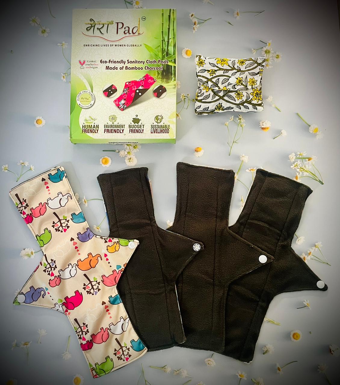 Merapad Cloth Pads made of Bamboo Charcoal