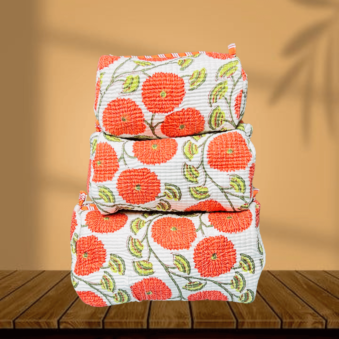 Quilted Toiletry Pouch (Pack of 3)