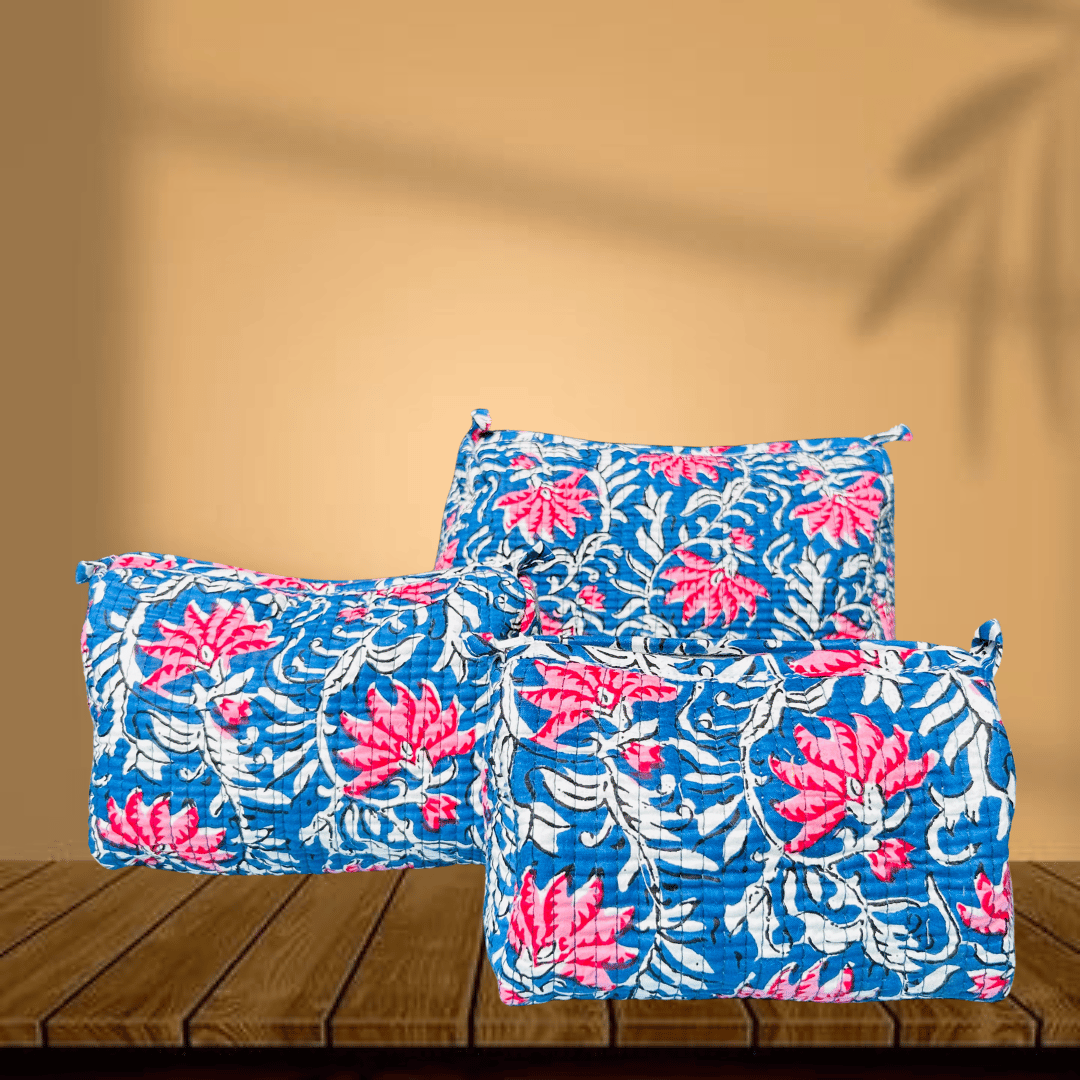 Quilted Toiletry Pouch (Pack of 3)