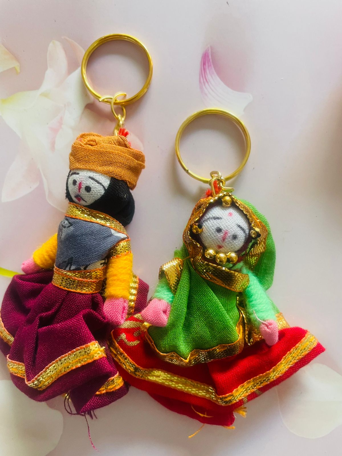 Hand Crafted Katputli Keyrings (2 Pairs) - Upcycled