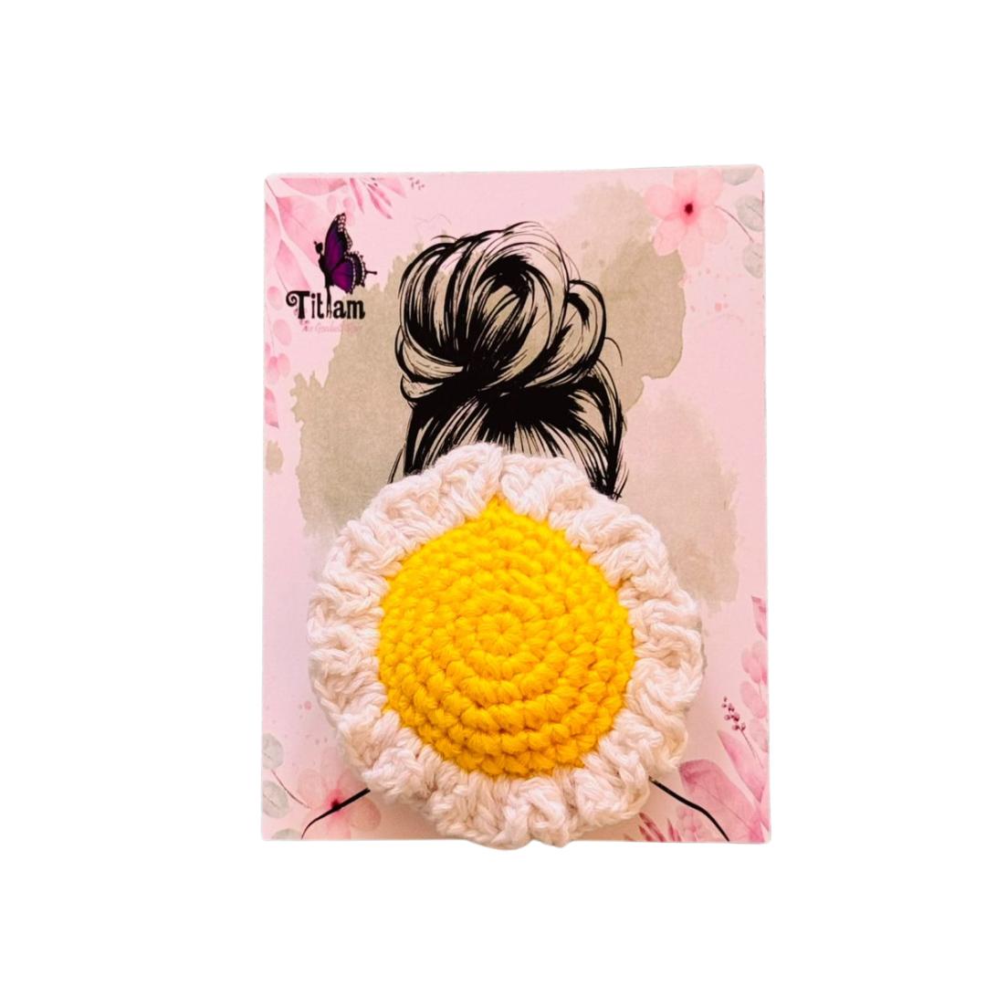 Crochet Daisy Hair Clip