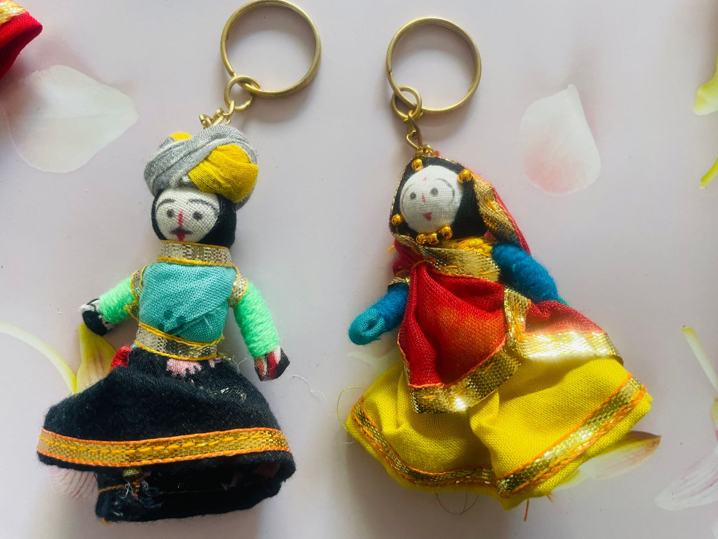 Hand Crafted Katputli Keyrings (2 Pairs) - Upcycled