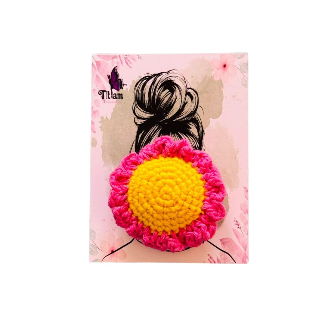 Crochet Daisy Hair Clip