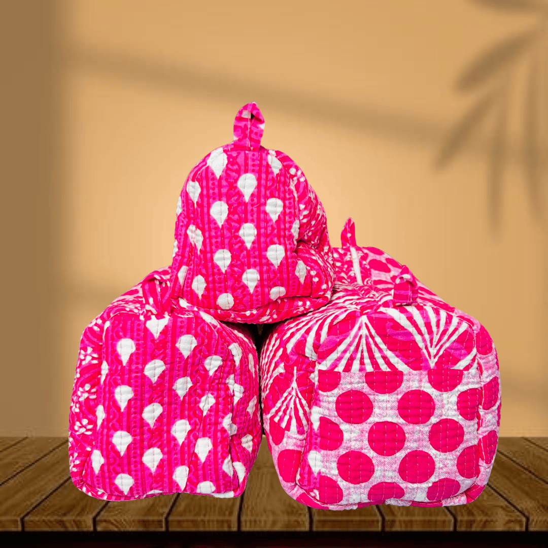 Quilted Toiletry Pouch (Pack of 3)