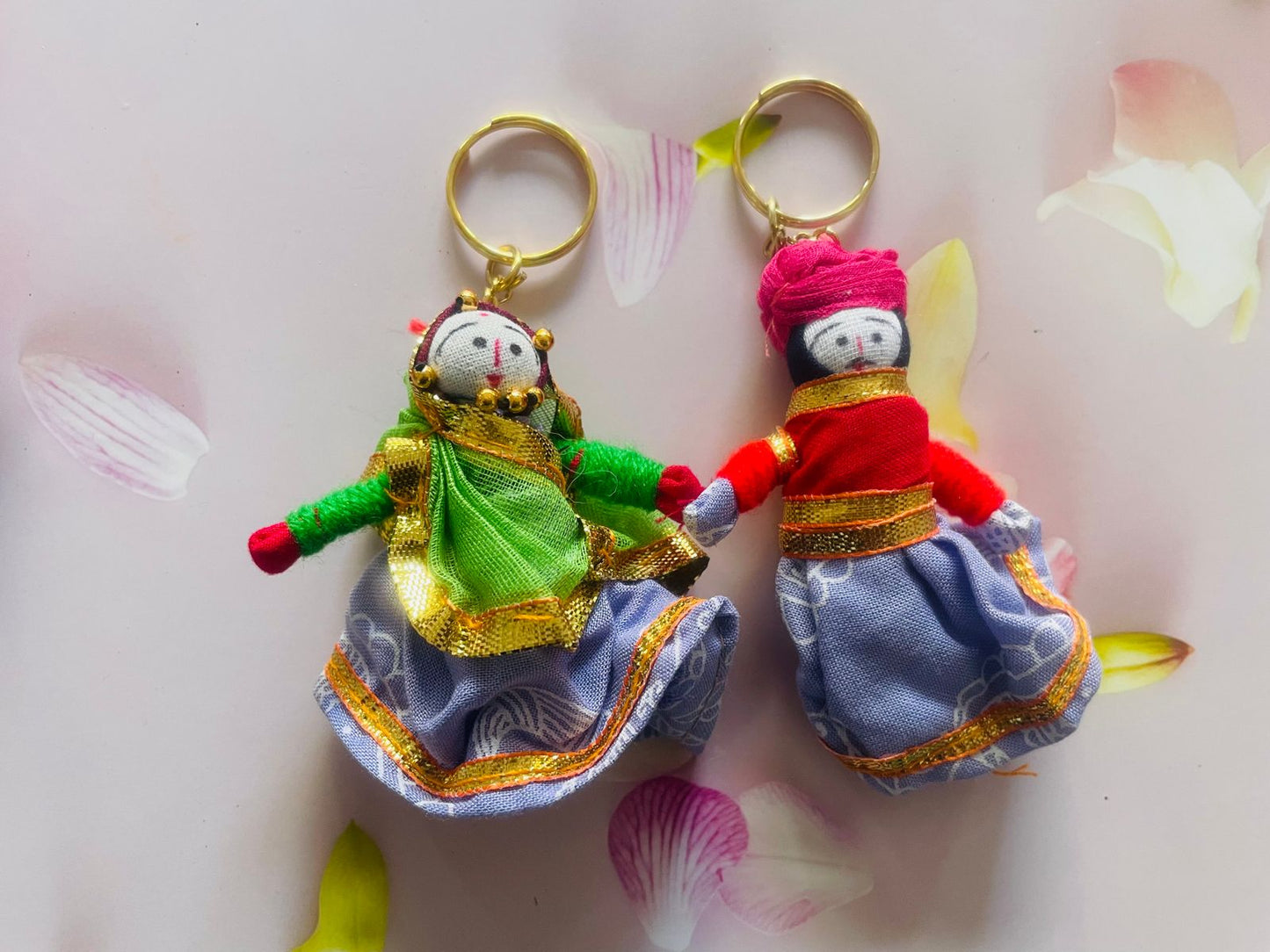 Hand Crafted Katputli Keyrings (2 Pairs) - Upcycled