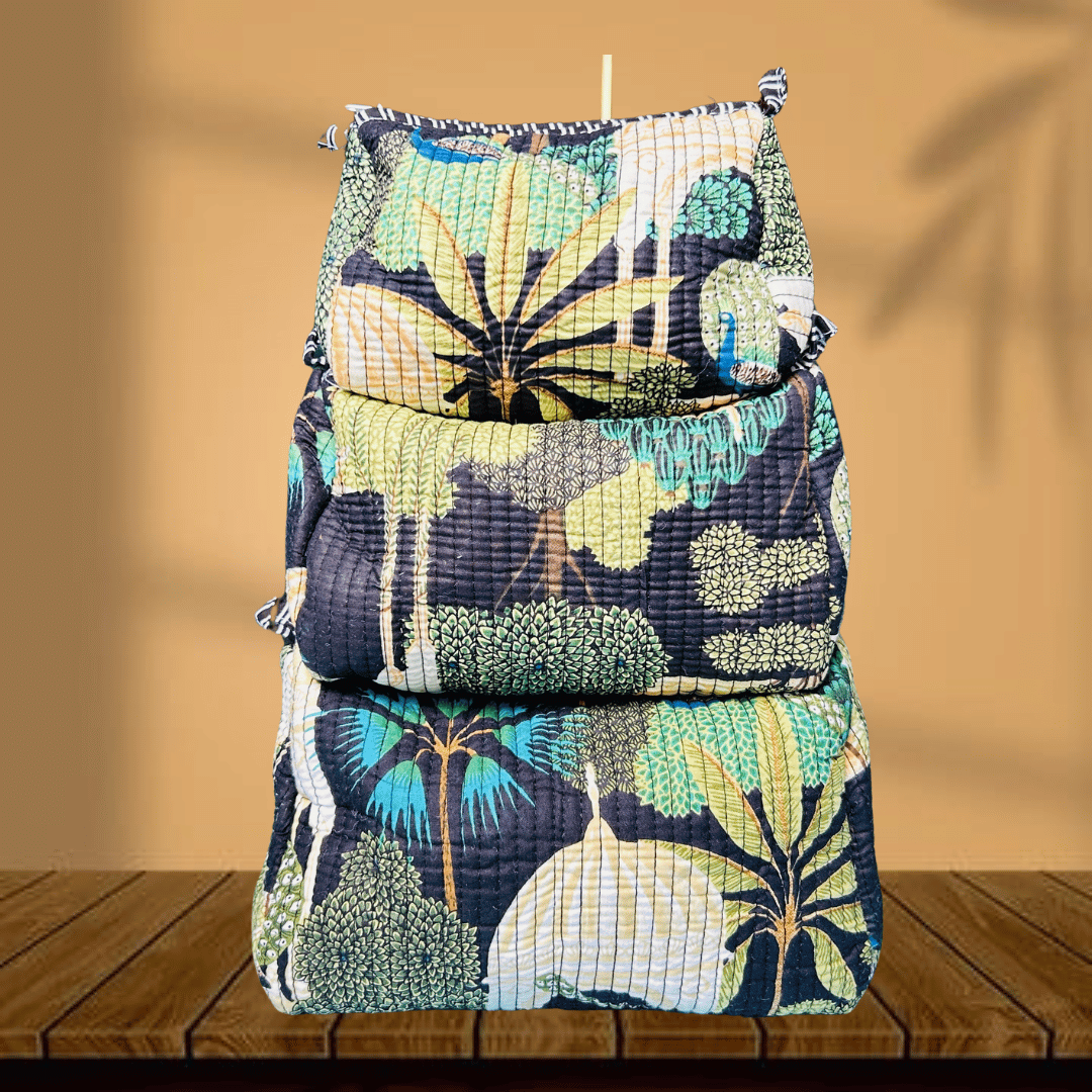 Quilted Toiletry Pouch (Pack of 3)