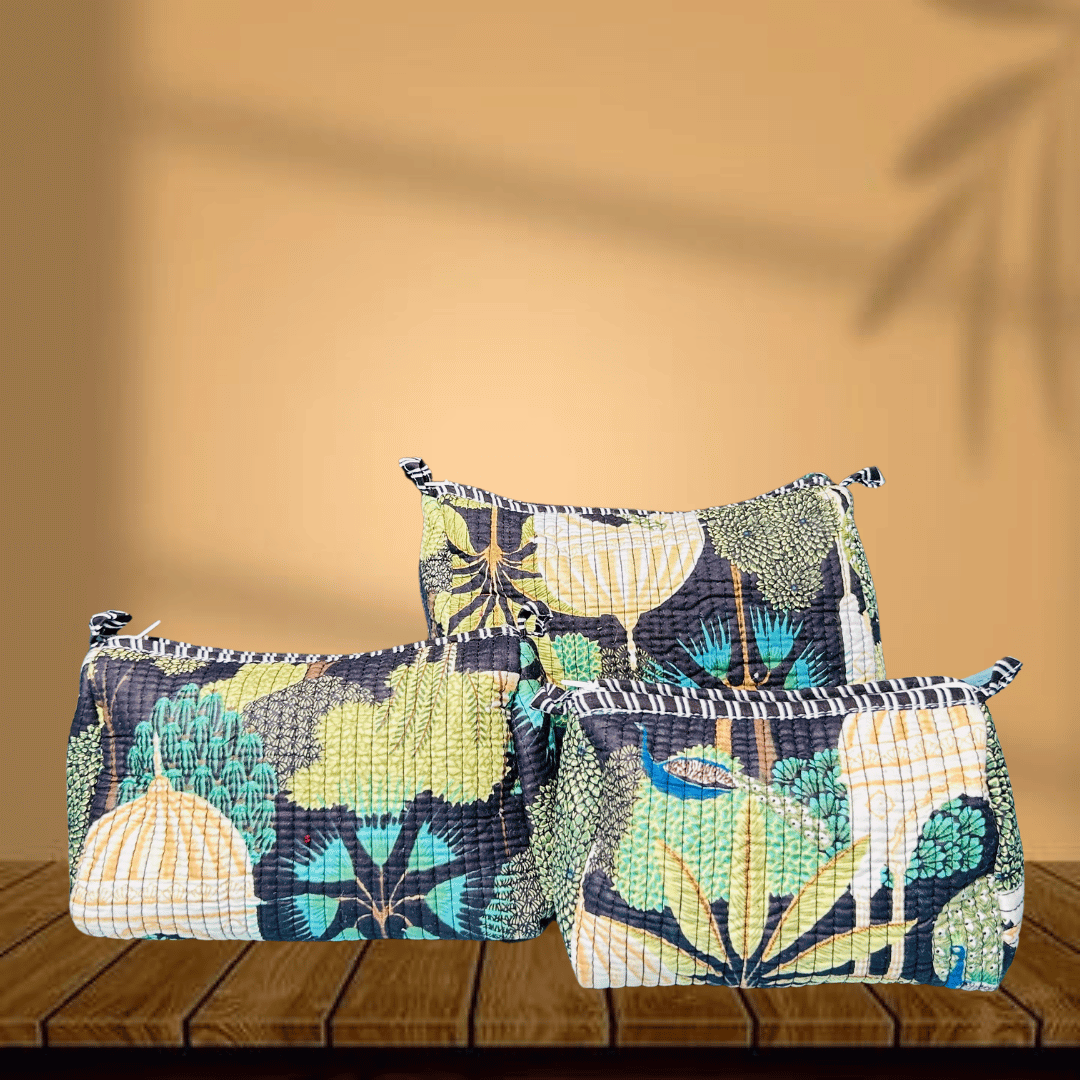 Quilted Toiletry Pouch (Pack of 3)