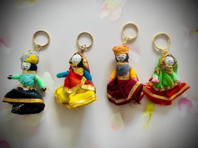 Hand Crafted Katputli Keyrings (2 Pairs) - Upcycled