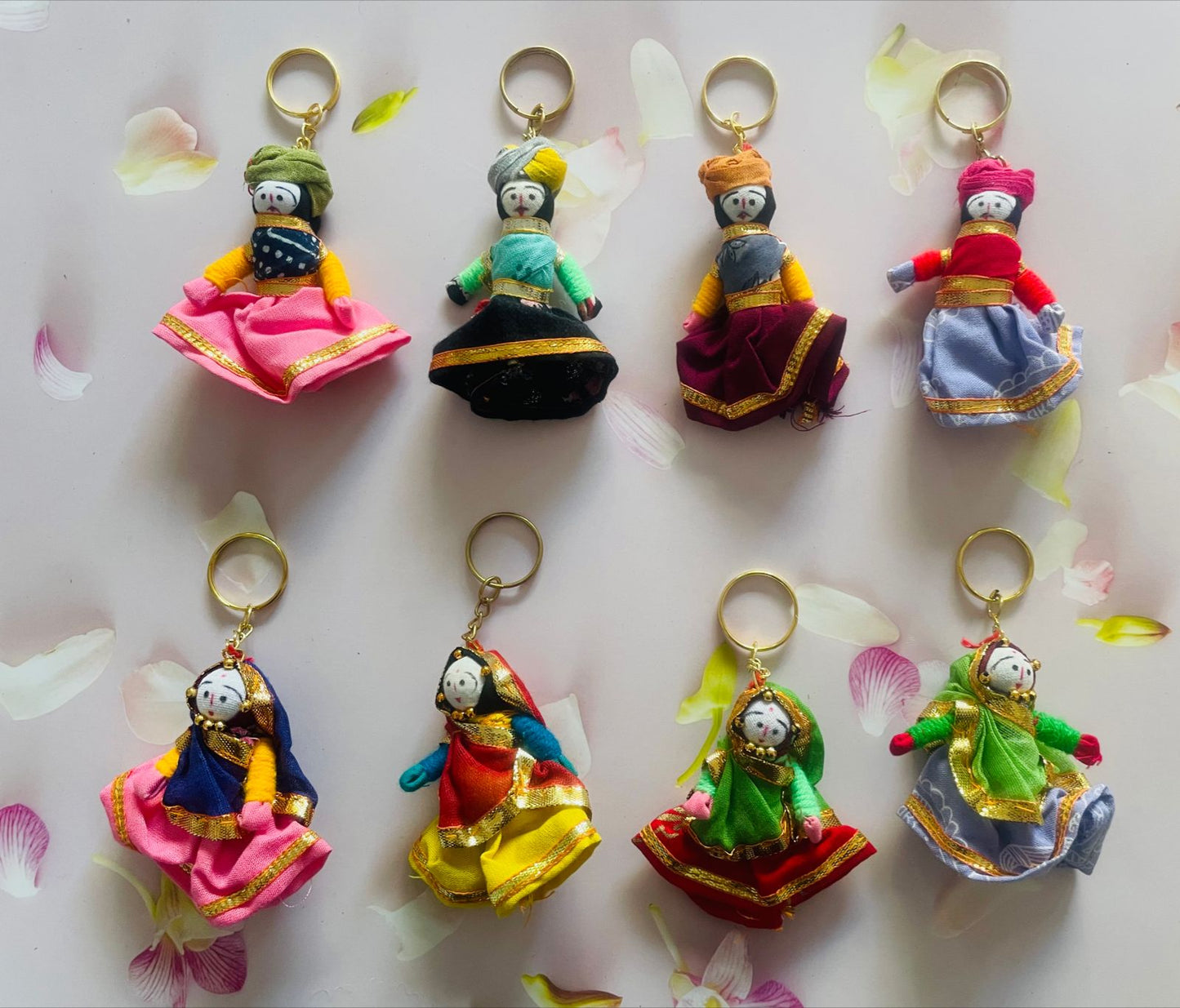 Hand Crafted Katputli Keyrings (2 Pairs) - Upcycled