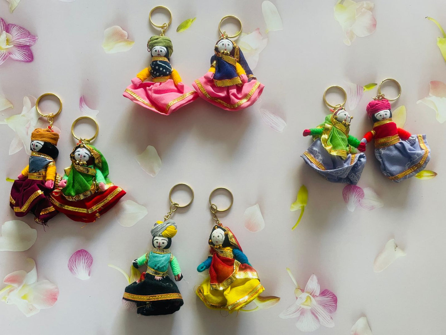 Hand Crafted Katputli Keyrings (2 Pairs) - Upcycled