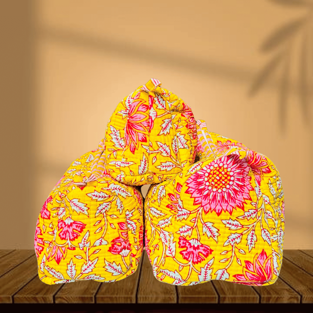 Quilted Toiletry Pouch (Pack of 3)