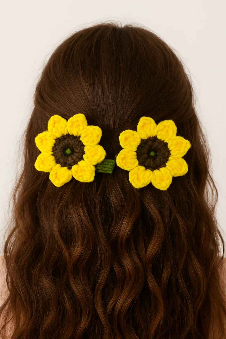 Crochet Sunflower Hair Clip