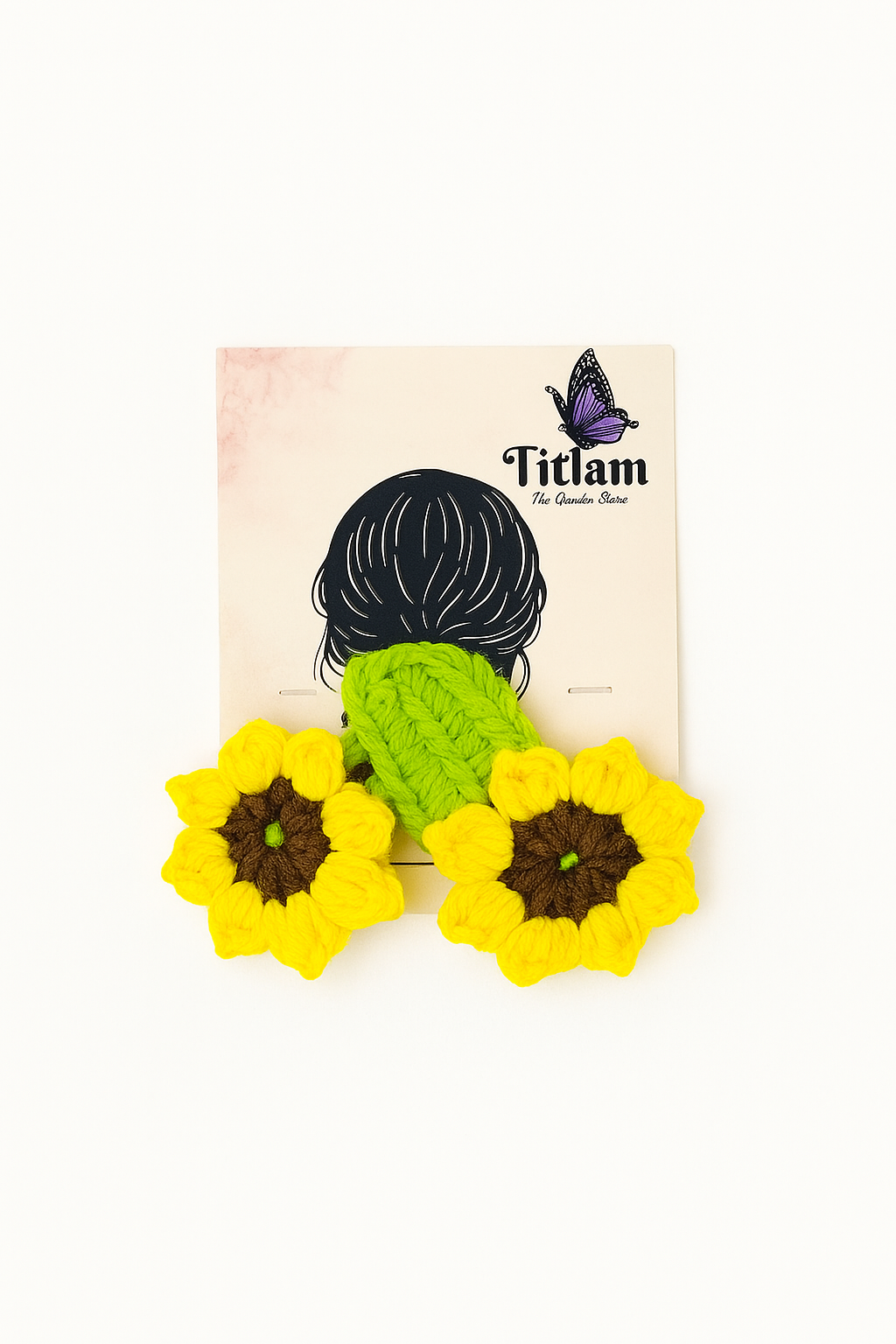 Crochet Sunflower Hair Clip