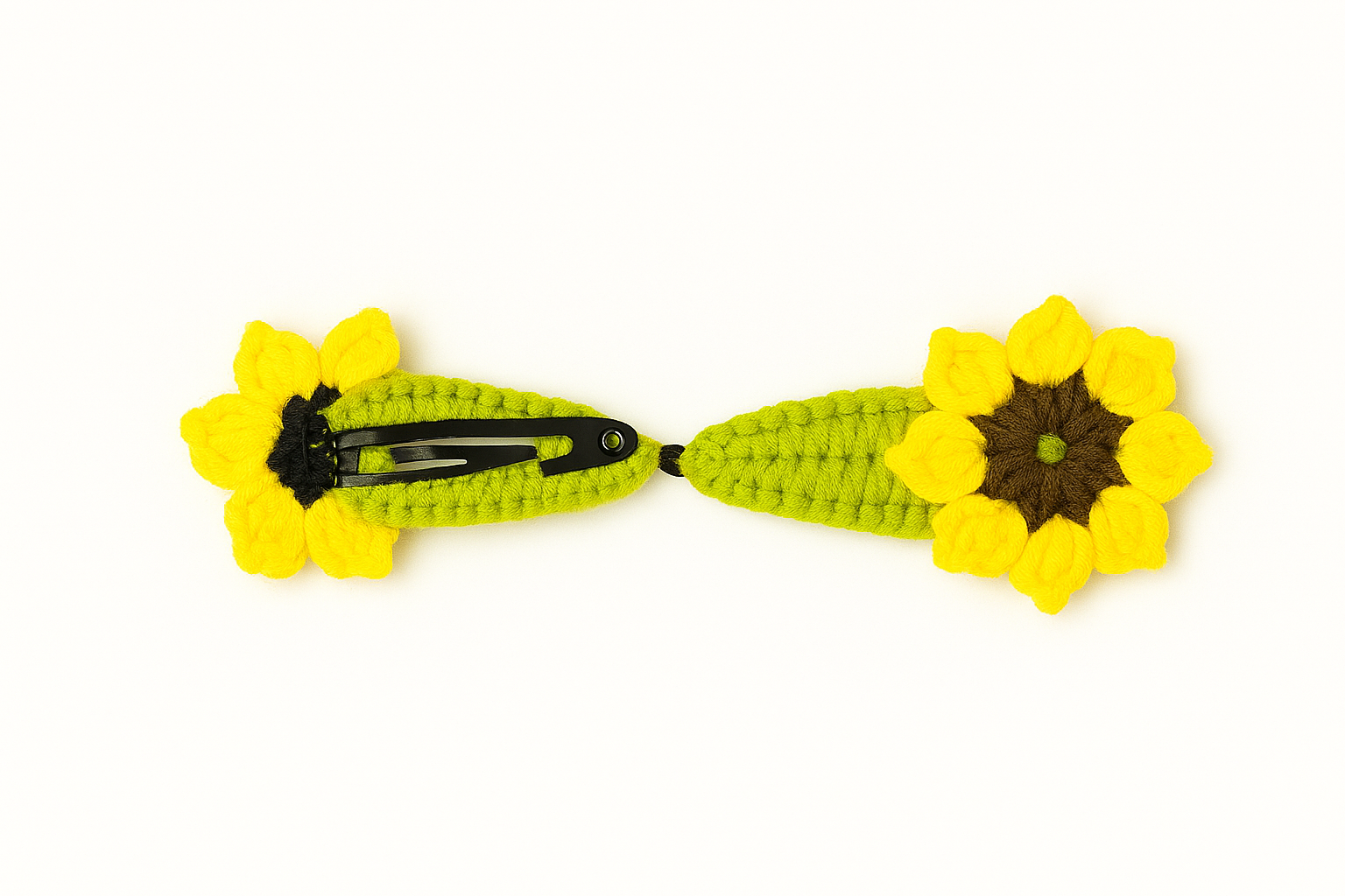 Crochet Sunflower Hair Clip
