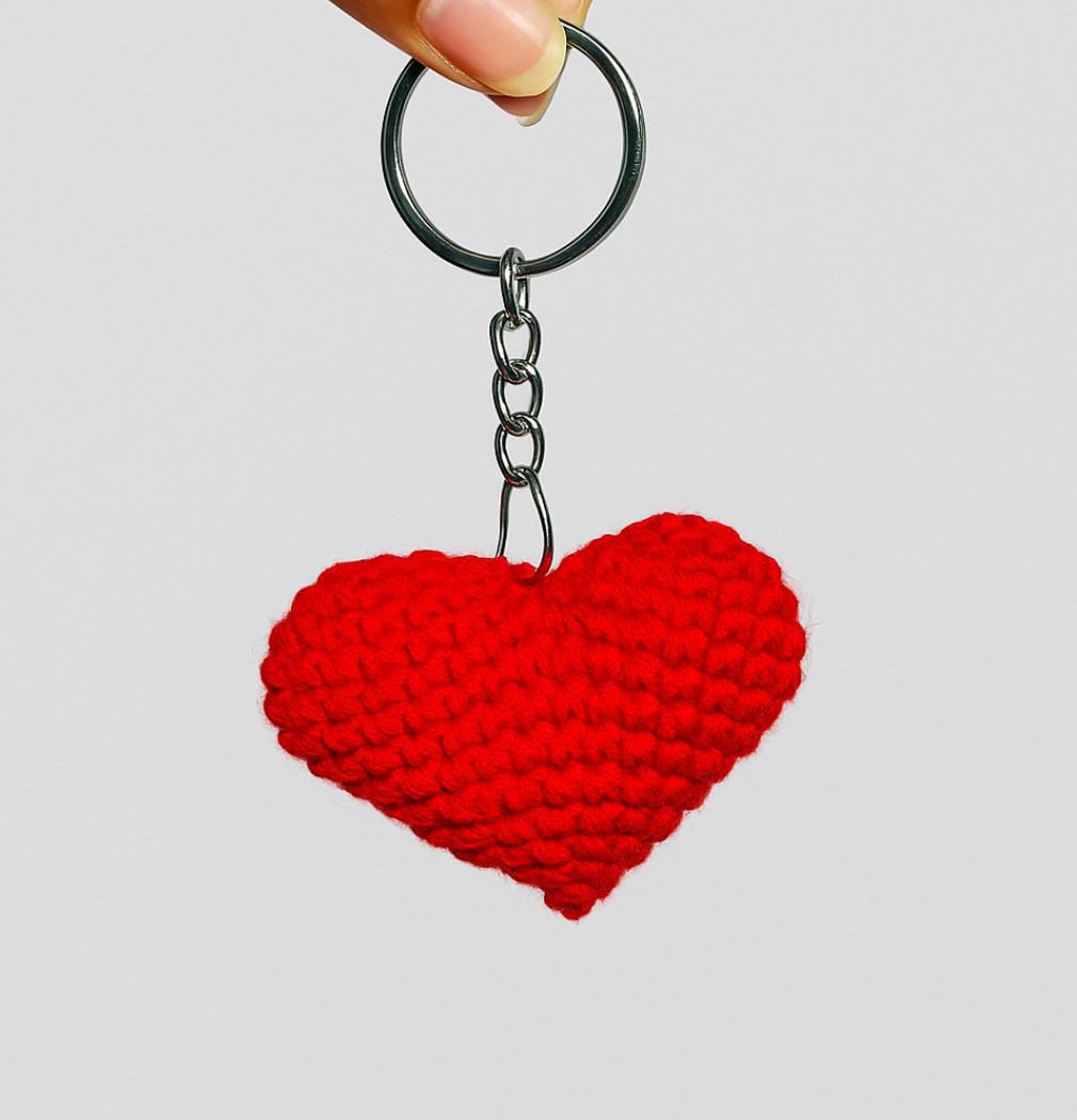 Crochet Heart Keyring