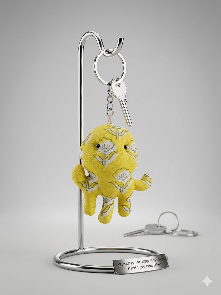 Octopus Fabric Keyring
