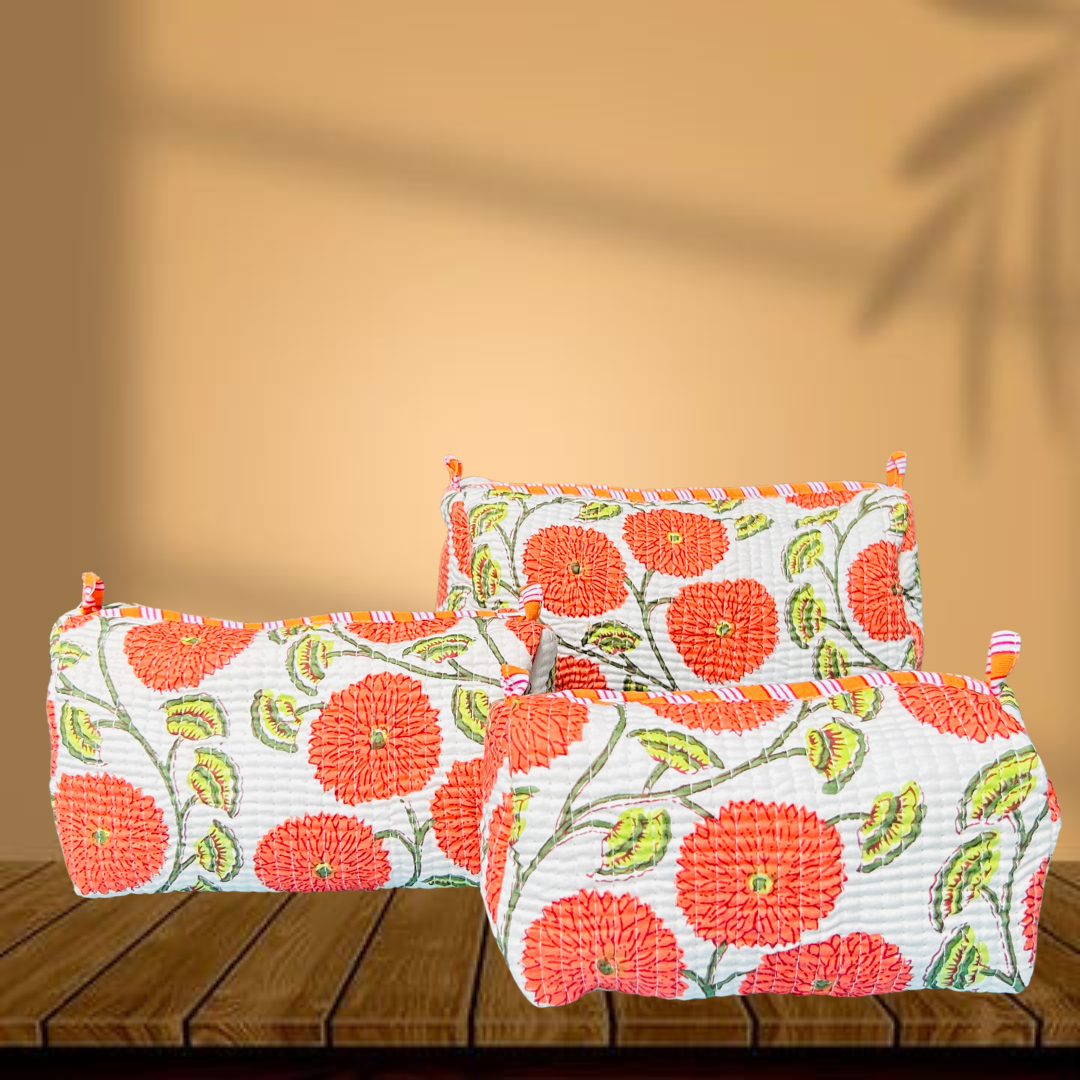 Quilted Toiletry Pouch (Pack of 3)