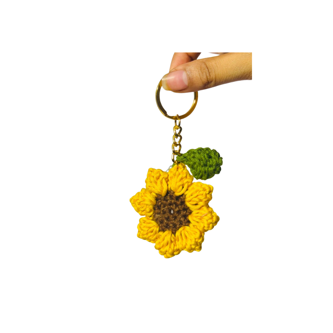 Crochet Sunflower Keyring