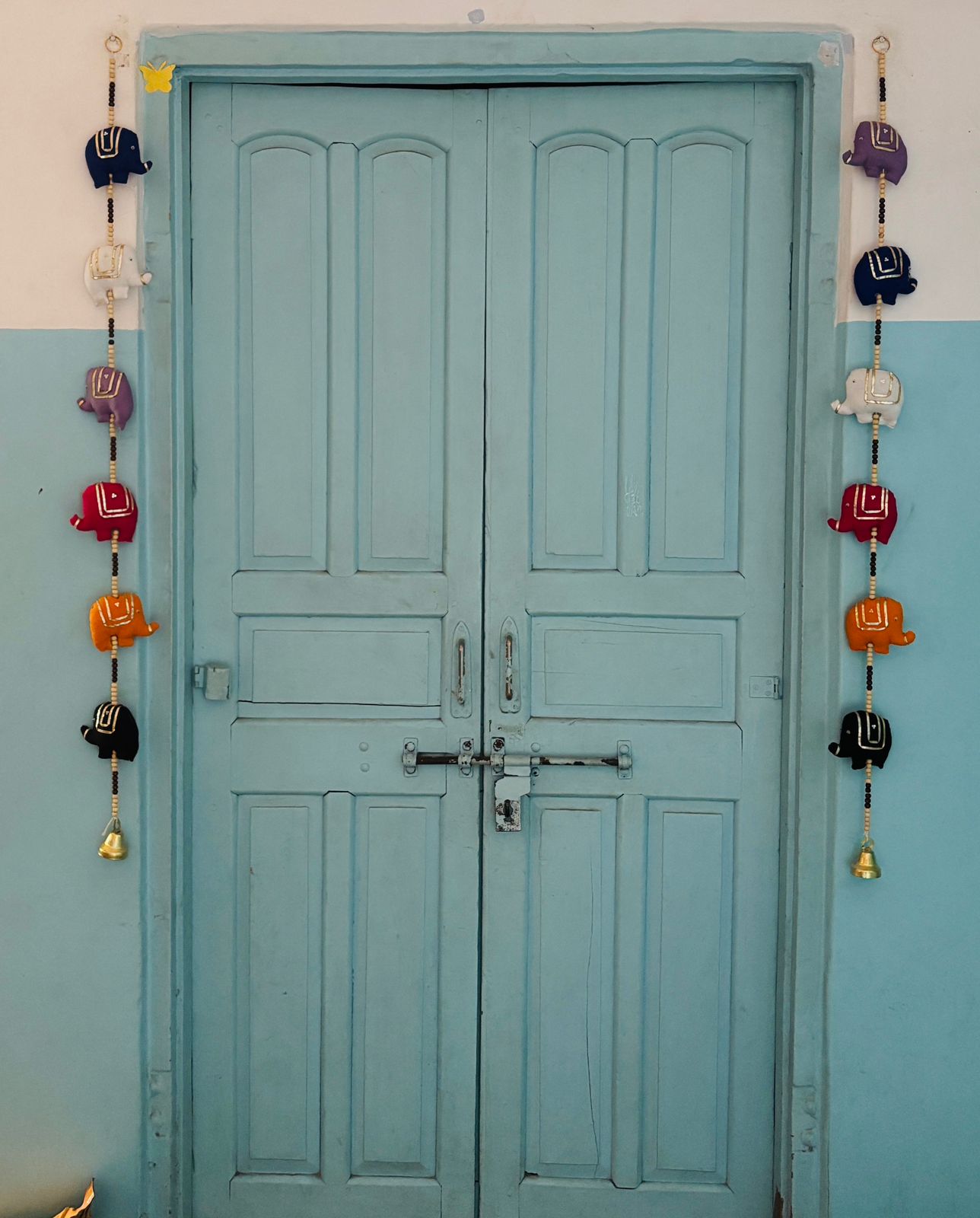 Fabric Prosperity Elephant String with Bell ( 1 Pair)