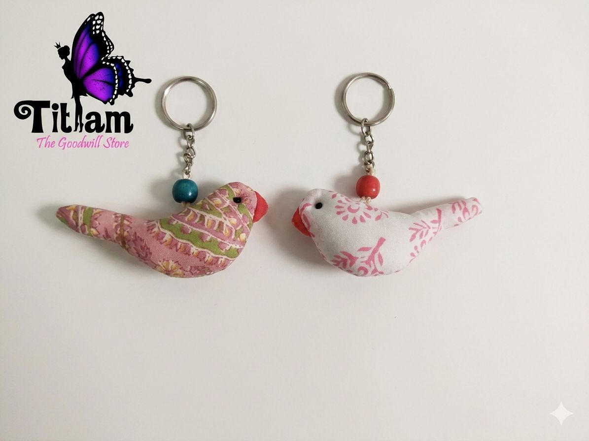 Bird Fabric Keychain