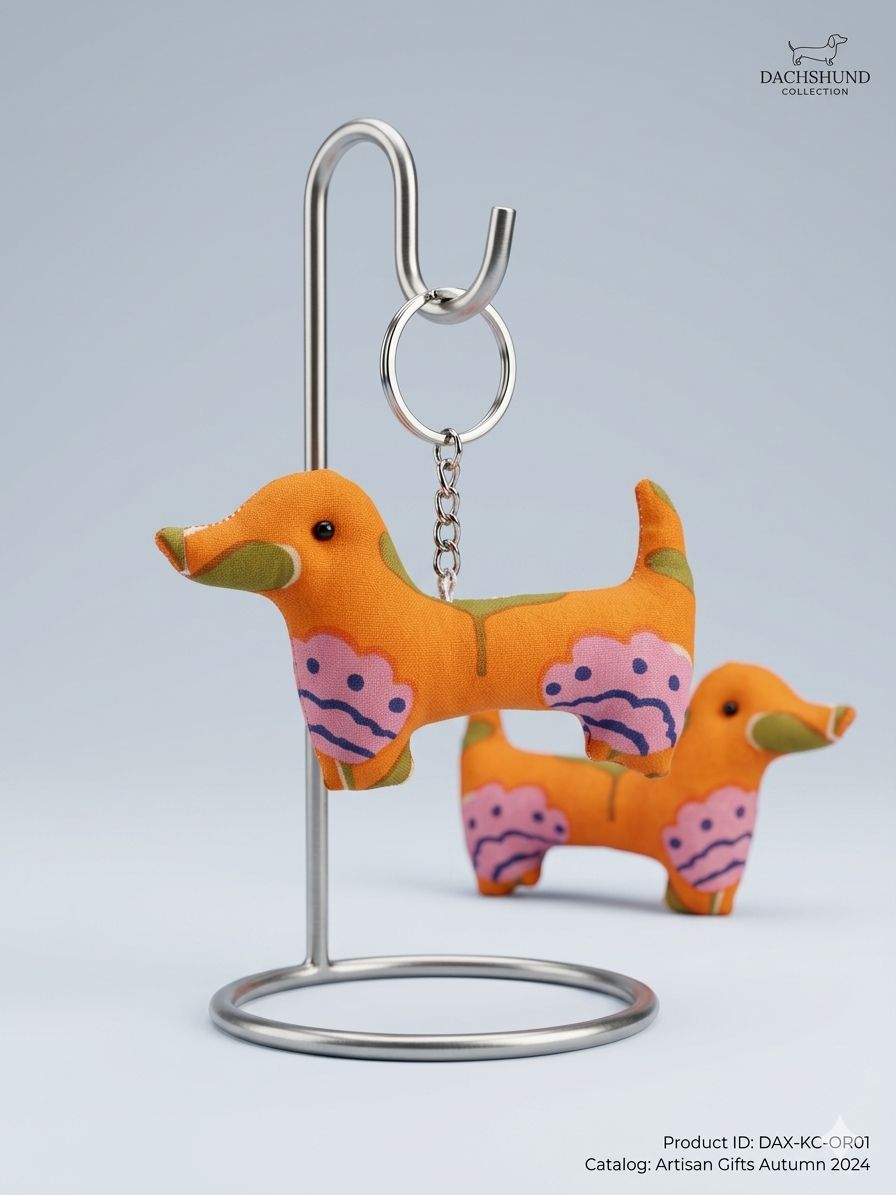 Dog fabric Keyring
