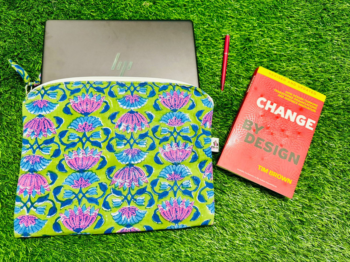 Laptop Sleeves  (Size 13*12) Block Print