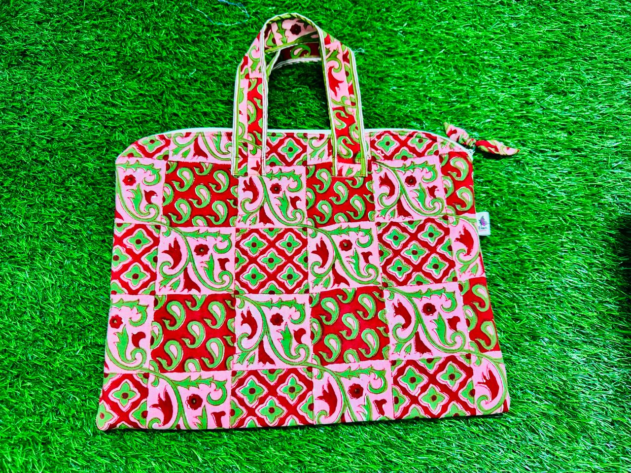 Laptop Bag with Handle (Size 15*12) Block Print