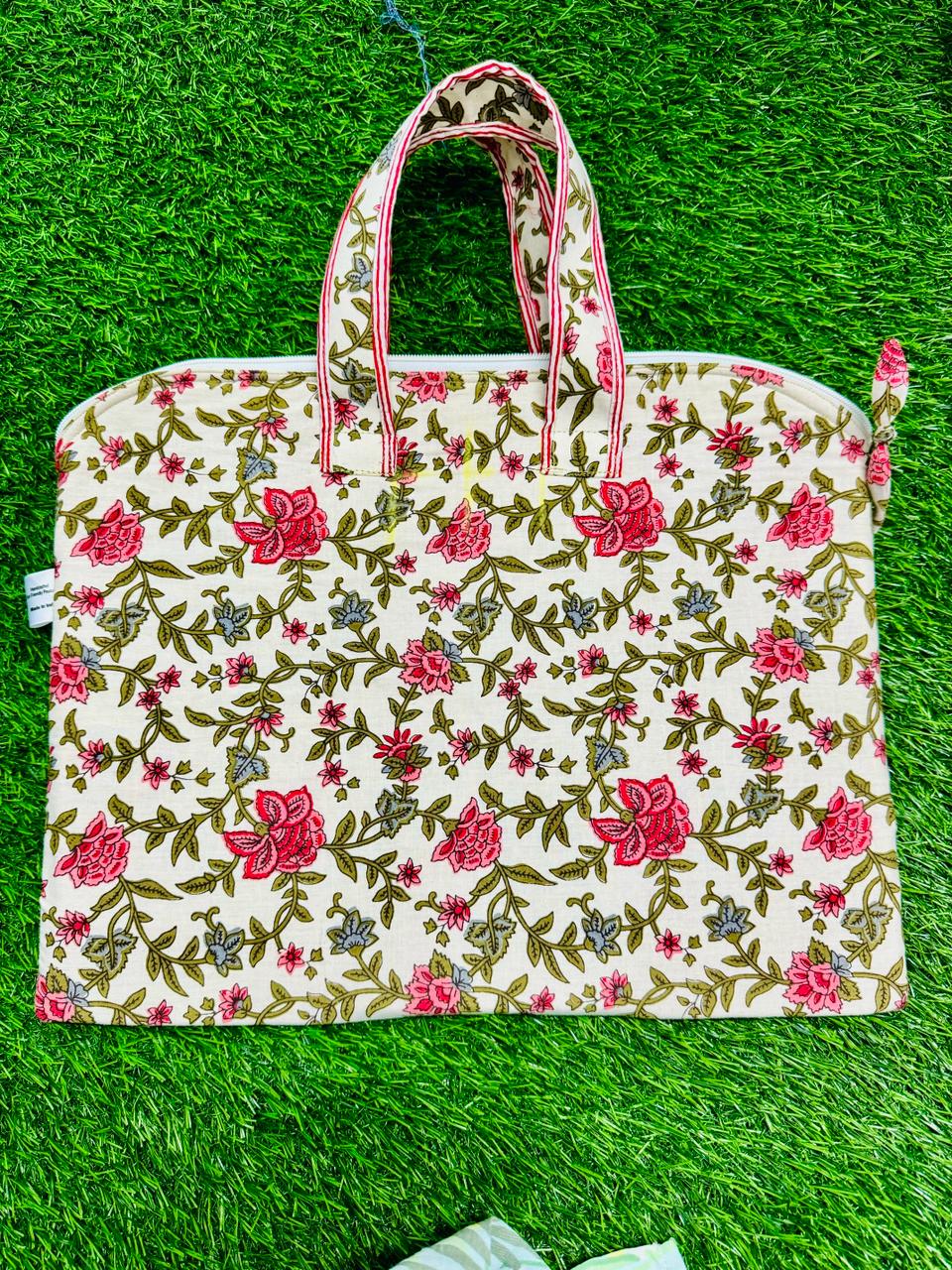 Laptop Bag with Handle (Size 15*12) Block Print