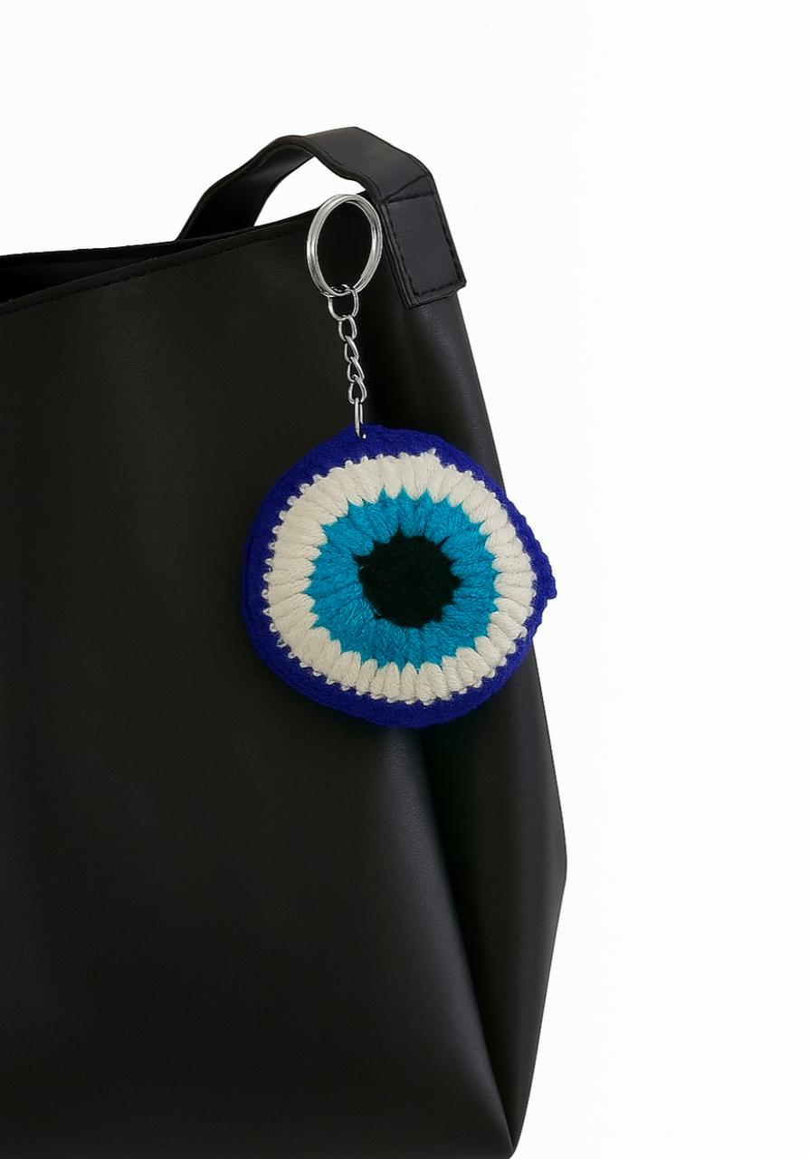 Evil Eye Crochet Keyring